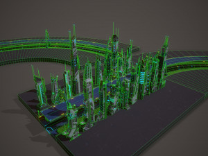 sci fi city package 3D Модель