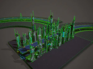 sci fi city package 3D Model
