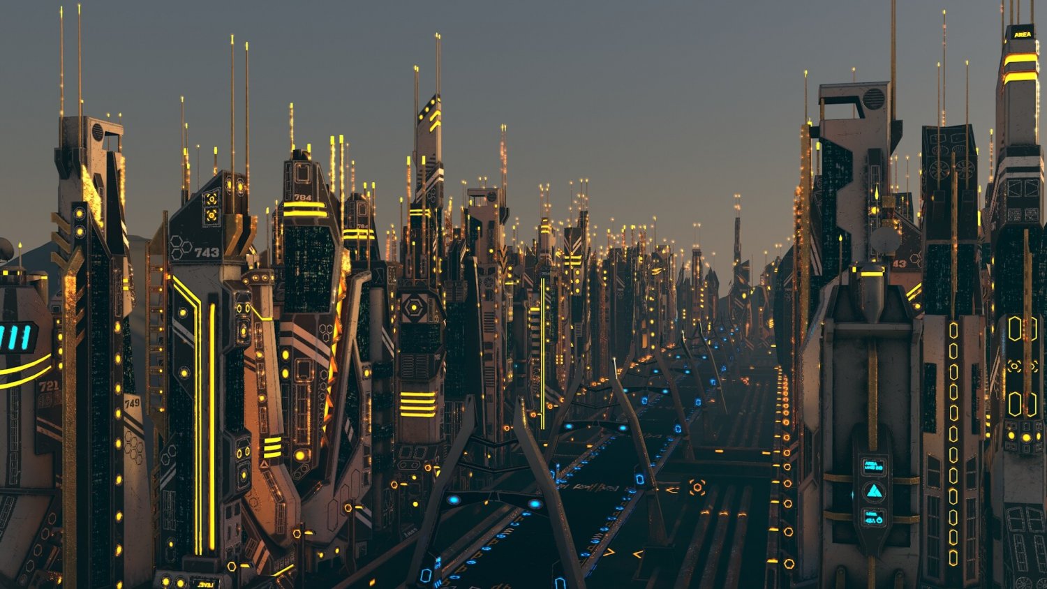 Cyberpunk city 3d model фото 17