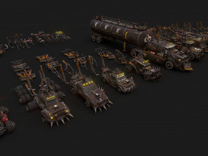 mega apocalyptic car package 3D Model