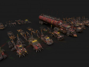 mega apocalyptic car package 3D Model