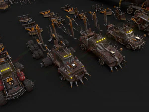 mega apocalyptic car package 3D Model