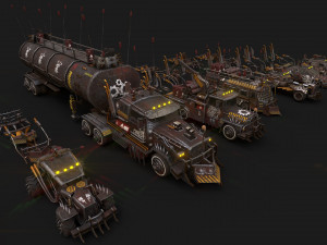 mega apocalyptic car package 3D Model