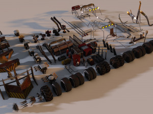 mega apocalyptic car package 3D Model