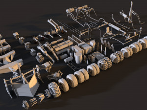 mega apocalyptic car package 3D Model