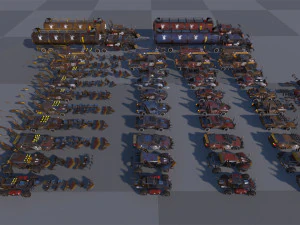 mega apocalyptic car package 3D Model