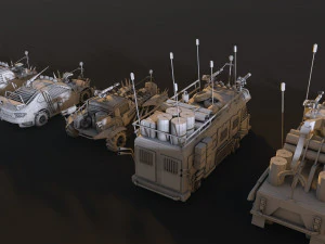 mega apocalyptic car package 3D Model