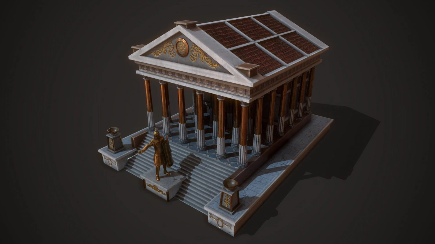 ancient temple 3D Model .c4d .max .obj .3ds .fbx .stl .blend 