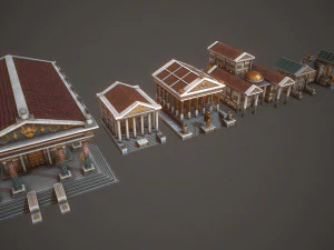 pacote de templo antigo Modelo 3D