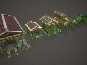 ancient temple pack 3D Model