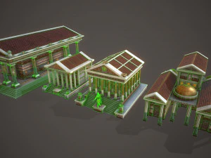 ancient temple pack 3D Model