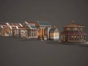 ancient temple pack 3D Model