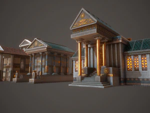 ancient temple pack 3D Model