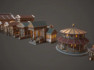 ancient temple pack 3D Model