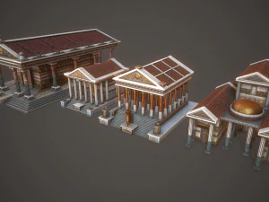 ancient temple pack 3D Model