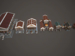 ancient temple pack 3D Model