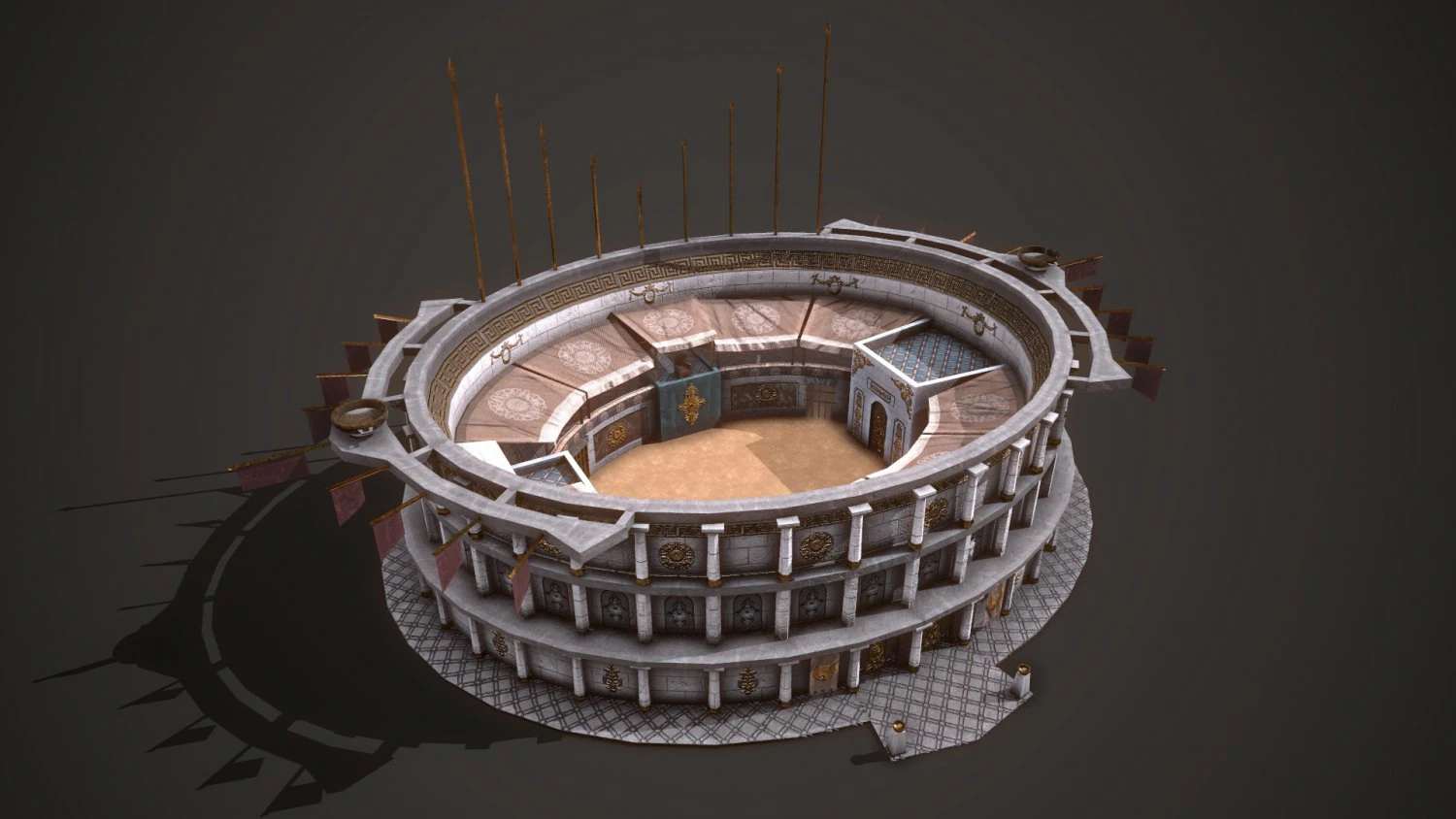 ancient colosseum 01 3D Model .c4d .max .obj .3ds .fbx .stl .blend 