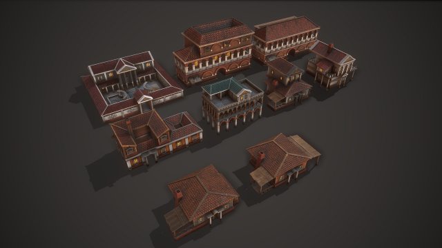 ancient house pack 3D-Modell .c4d .max .obj .3ds .fbx .stl .blend 