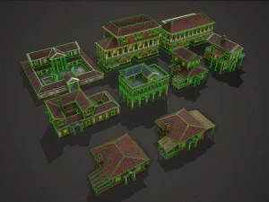 pacote de casa antiga Modelo 3D