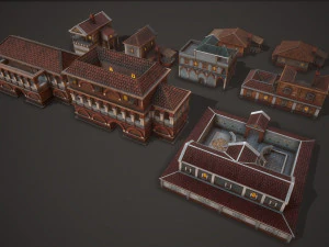 pacote de casa antiga Modelo 3D