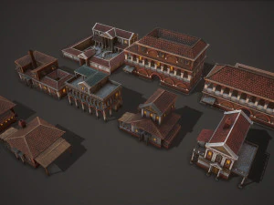 pacote de casa antiga Modelo 3D