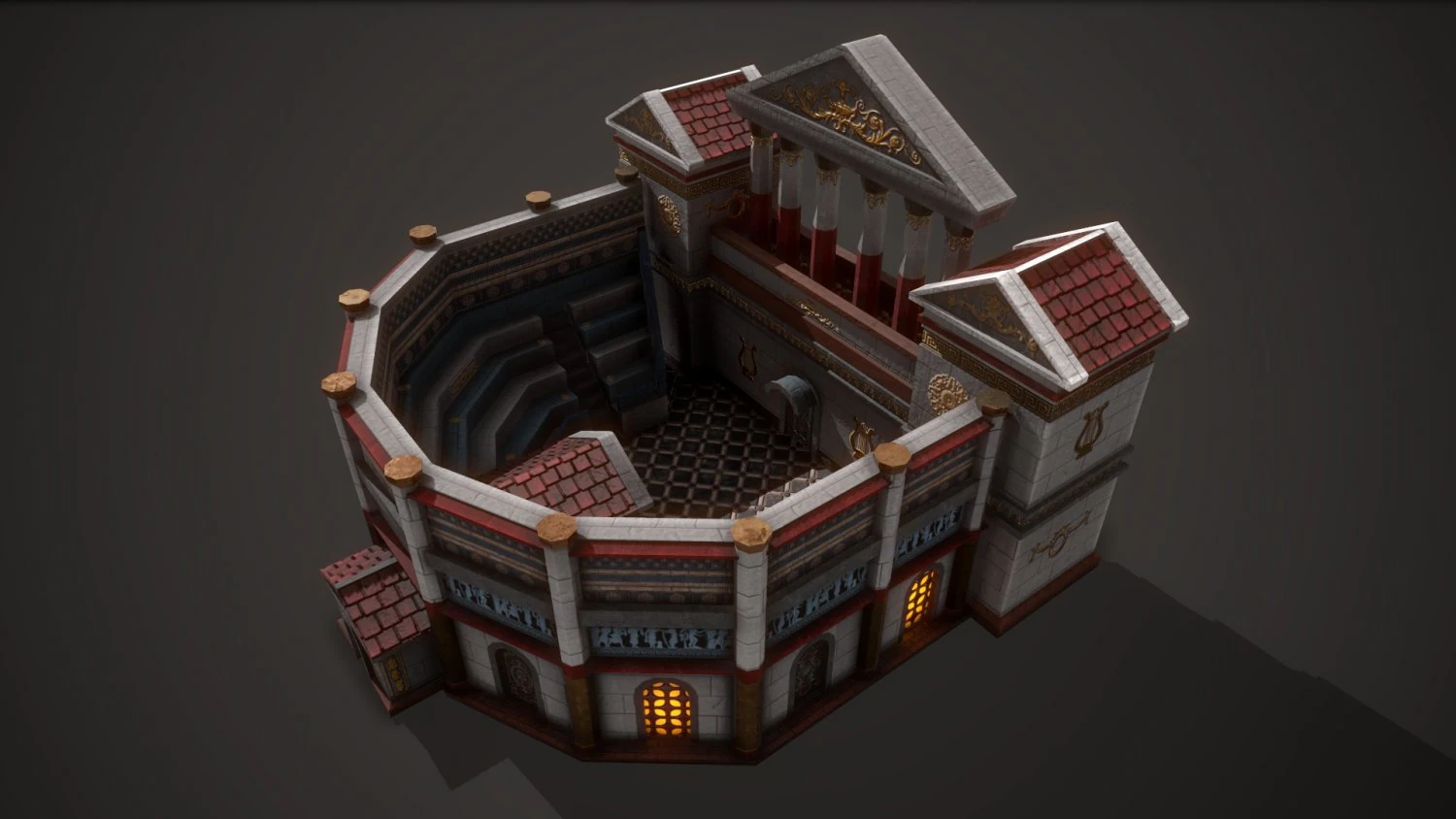 ancient odeum 3D Model .c4d .max .obj .3ds .fbx .stl .blend 