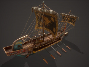 ancient ship 01 3D Model