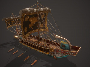 ancient ship 01 3D Model