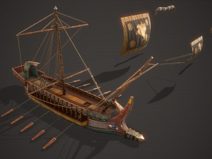 ancient ship 01 3D Model