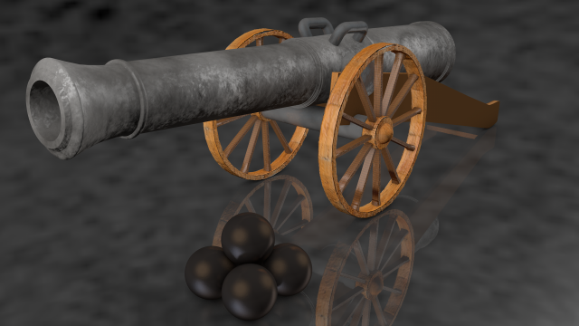 artillery model Modelo 3D .c4d .max .obj .3ds .fbx .stl .blend 