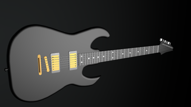 rock electric guitar 3D Model .c4d .max .obj .3ds .fbx .stl .blend 