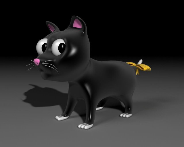 toon kitty moon Model 3D .c4d .max .obj .3ds .fbx .stl .blend 