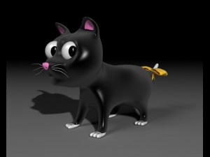 toon kitty moon 3D Model