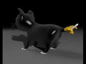 toon kitty moon 3D Model