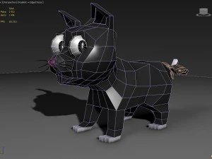 toon kitty moon 3D Model