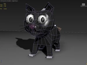 toon kitty moon 3D Model