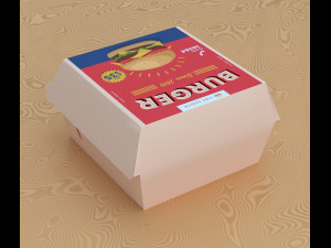 3d burger box 3D 모델