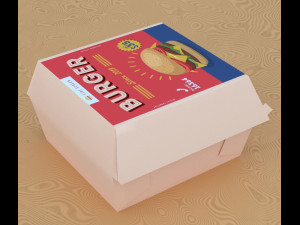 3d burger box 3D 모델