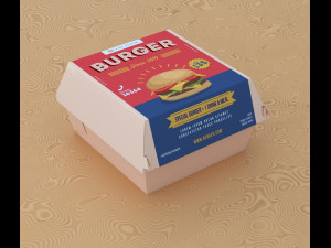 3d burger box 3D 모델