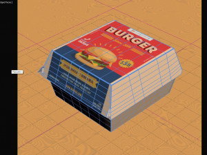 3d burger box 3D 모델