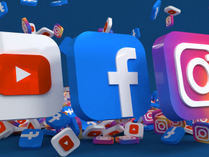 facebook instagram youtube 3D Model