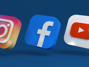 facebook instagram youtube Modello 3D