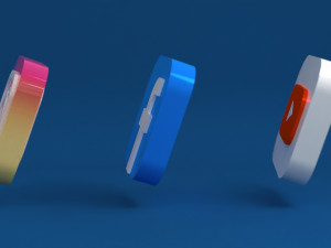 facebook instagram youtube Modello 3D