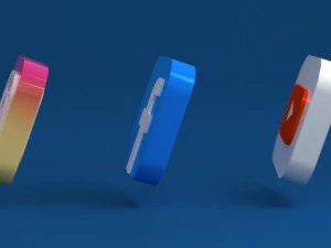 facebook instagram youtube 3D Model