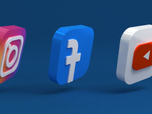 facebook instagram youtube Modello 3D