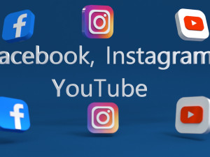 facebook instagram youtube Modello 3D