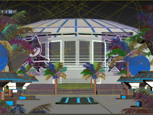 stadium with alley shops 3D 模型