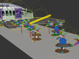 stadium with alley shops 3D 模型