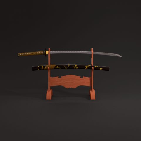 katana Modelo 3D .c4d .max .obj .3ds .fbx .stl .blend 