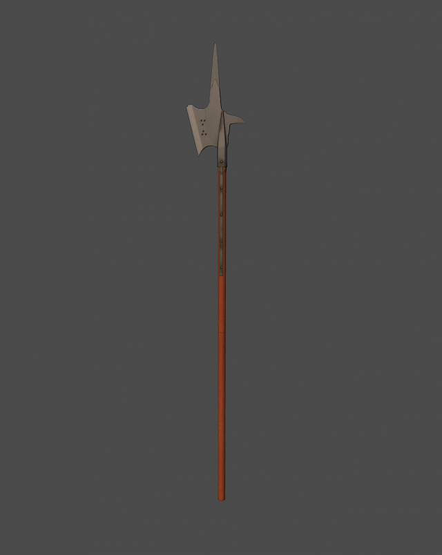 halberd polearm 3D Model .c4d .max .obj .3ds .fbx .stl .blend 